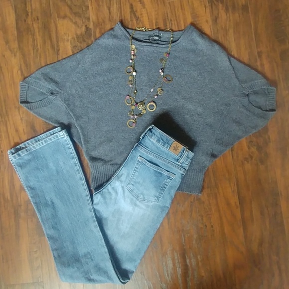 Li Peng Sweaters - Li Peng Gray Crop Shrug Slouchy Sweater Women L